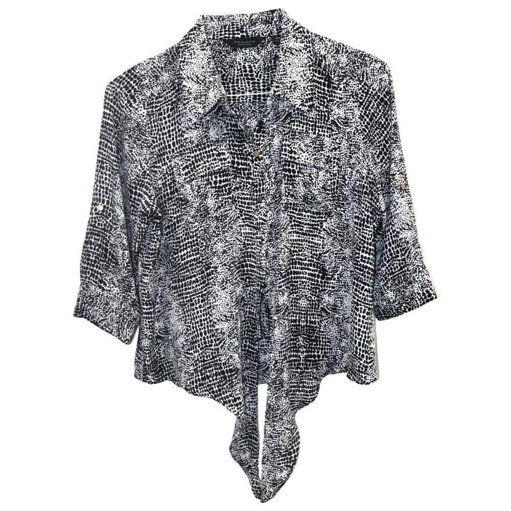 Investments Womens 3/4 Sleeve Tie Bottom Blouse Size Petite Medium - Picture 1 of 3